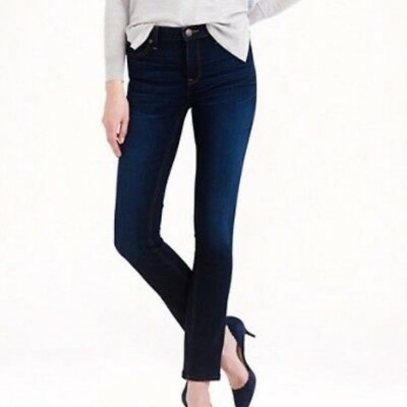 J.Crew Reid Dark Wash MidRise Jeans Skinny Straigt